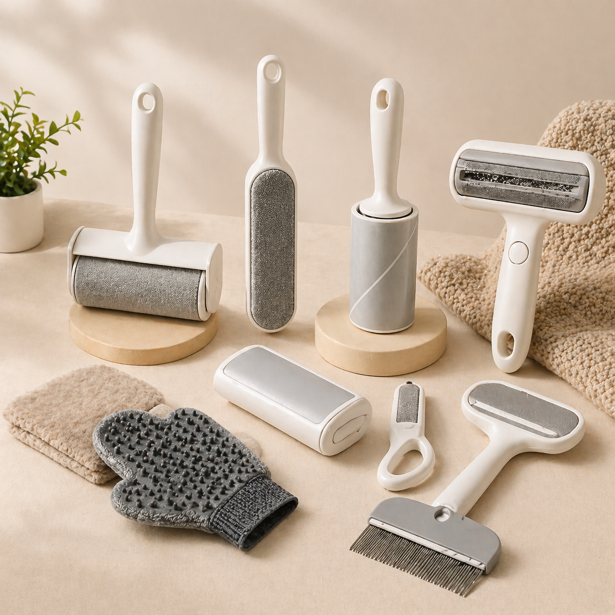 Pet hair removal tools