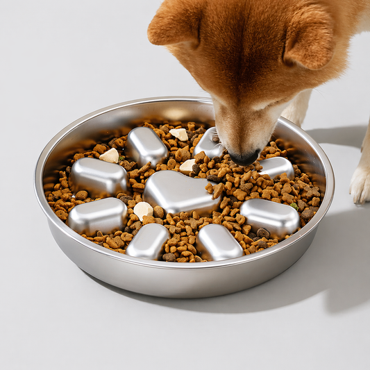 304 Stainless Steel Slow Feeder Dog Bowl